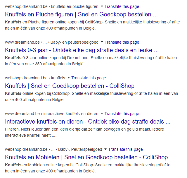 keyword kannibalisatie