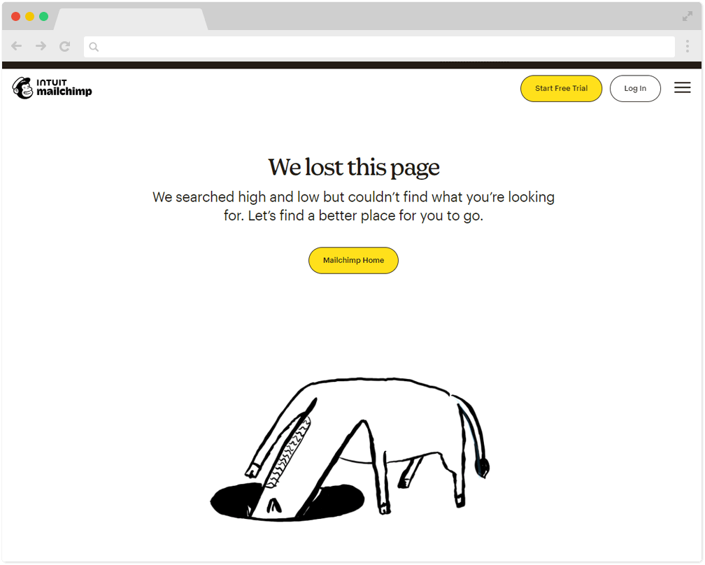 404 pagina mailchimp