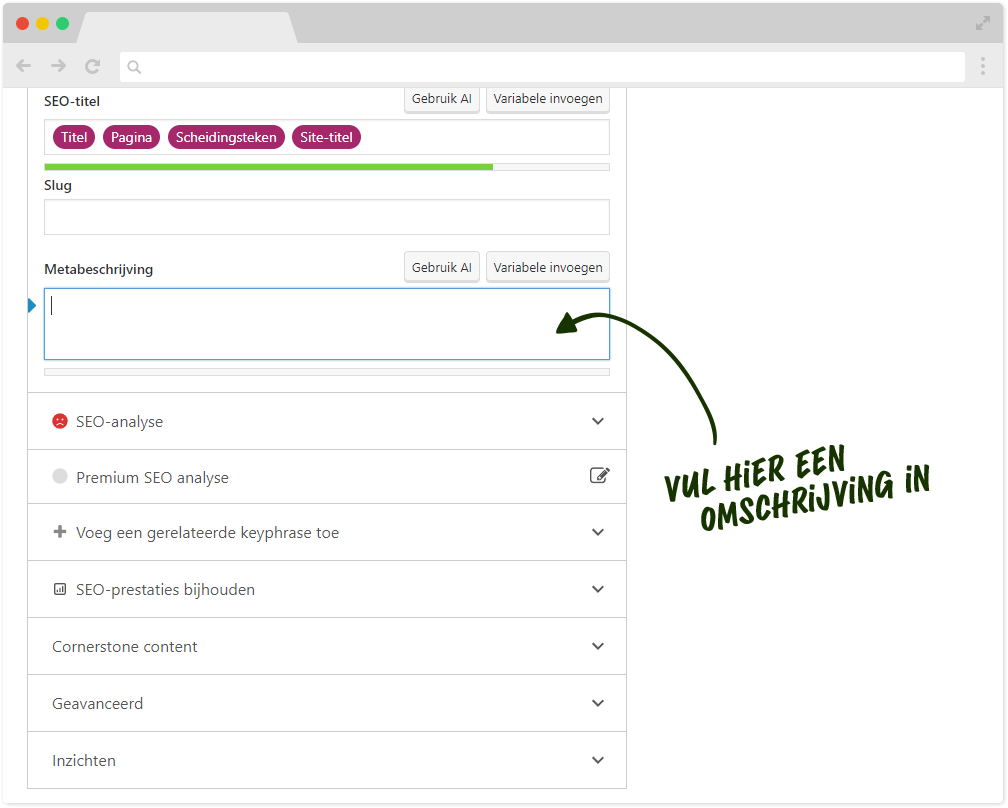 meta omschrijving yoast seo plugin