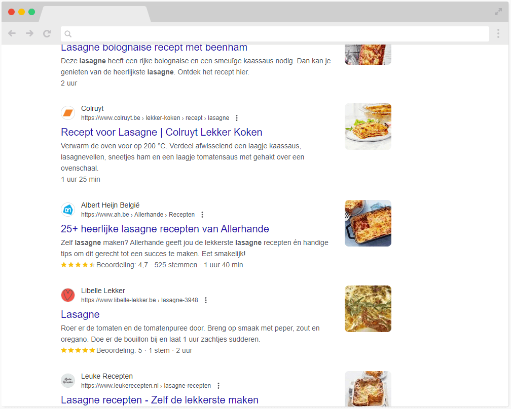 rich snippet zoekresultaten